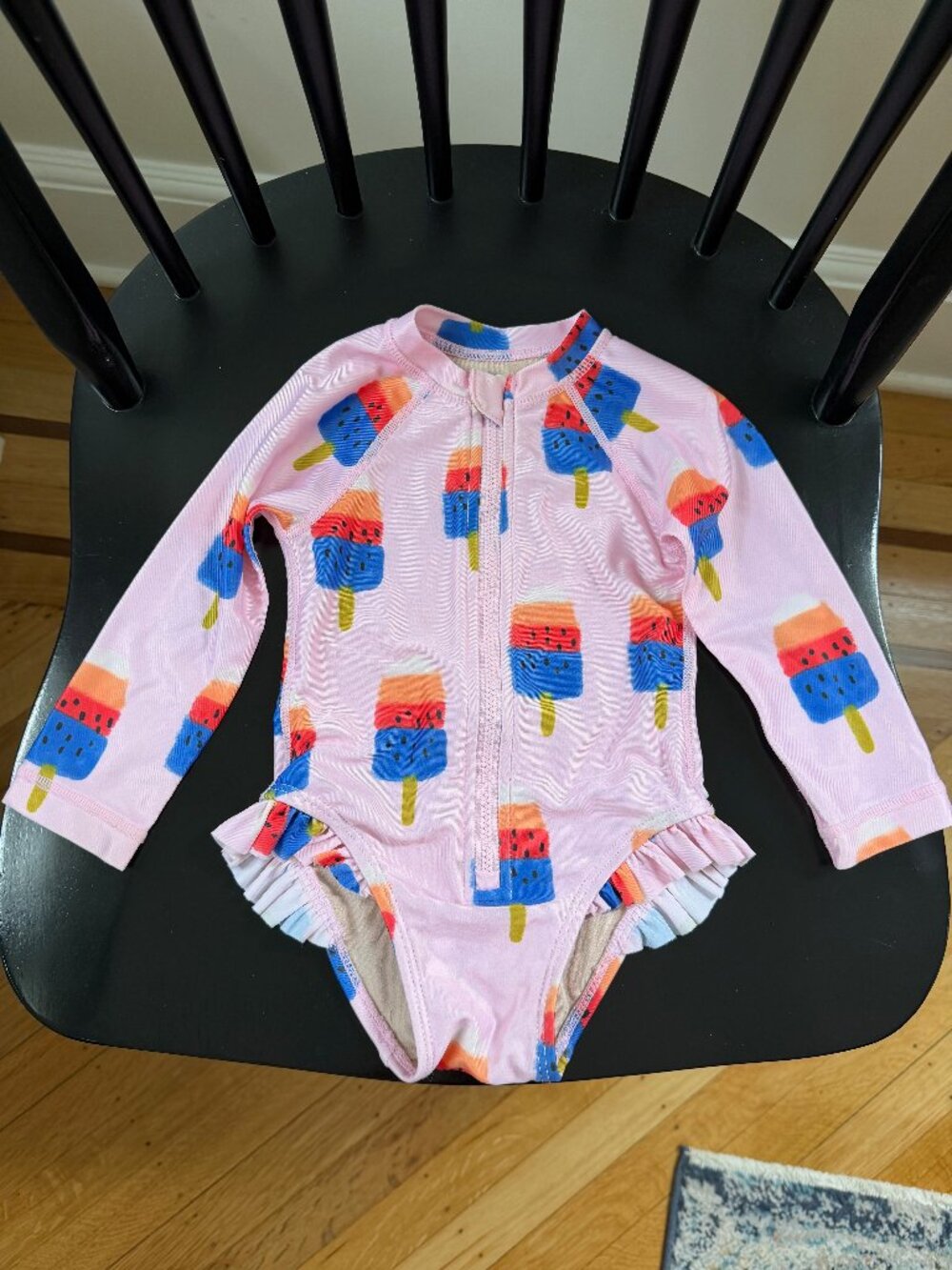 Tea Collection Baby Girl One Piece Long Sleeve Swim Rashguard - Size 9-12M